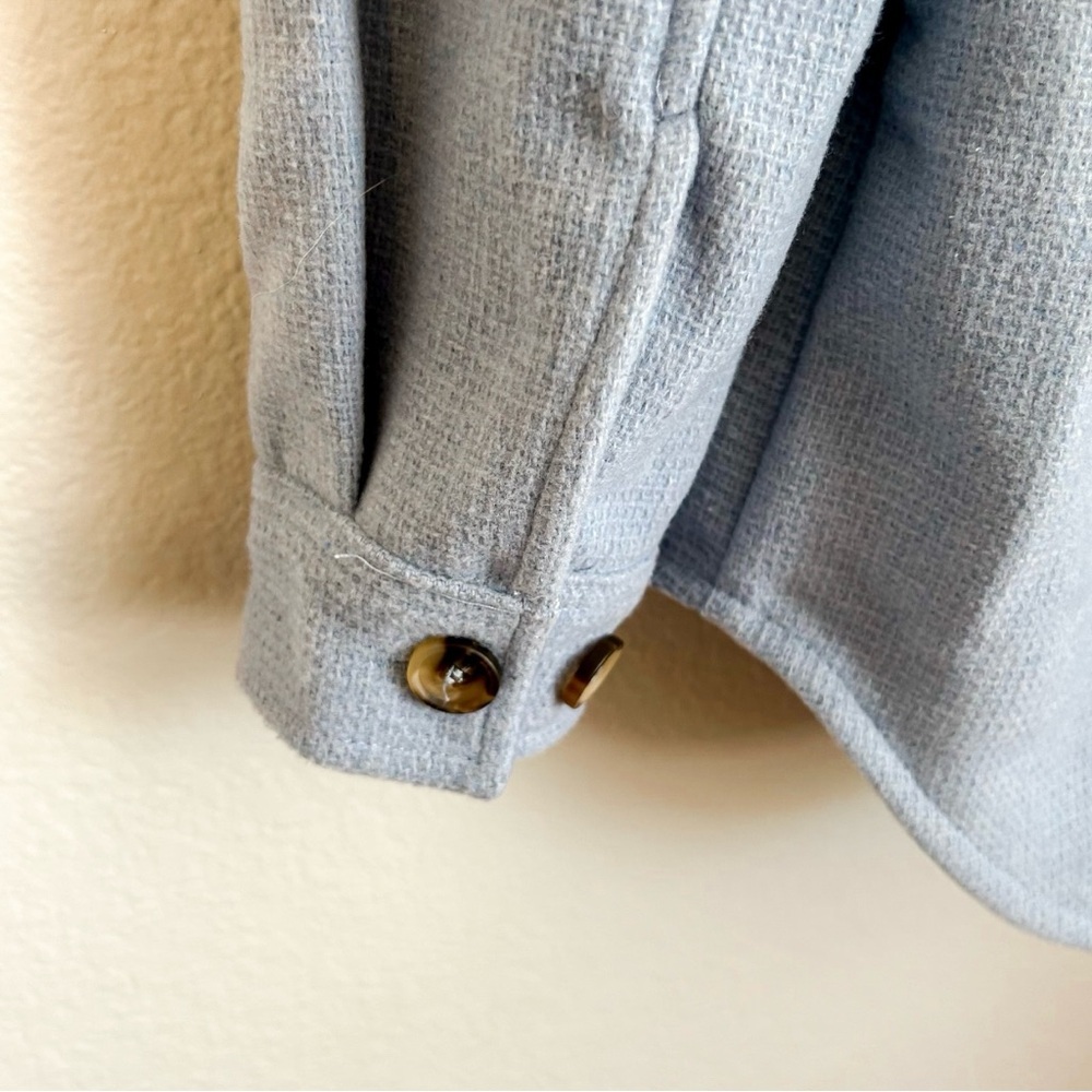 Rdi Light Blue Button-Up Front Closure Shacket Wi… - image 4